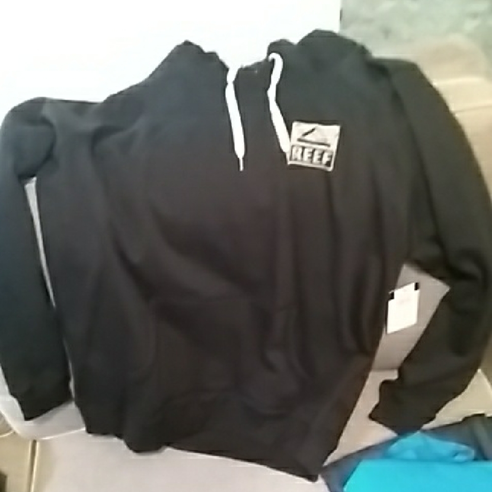 Reef Black Hoodie with White Details